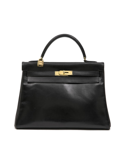 a réparer Kelly 32 HERMES vintage en cuir box noir