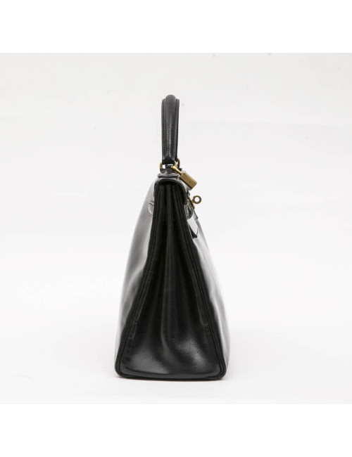 HERMES vintage Kelly 32 bag in black box leather