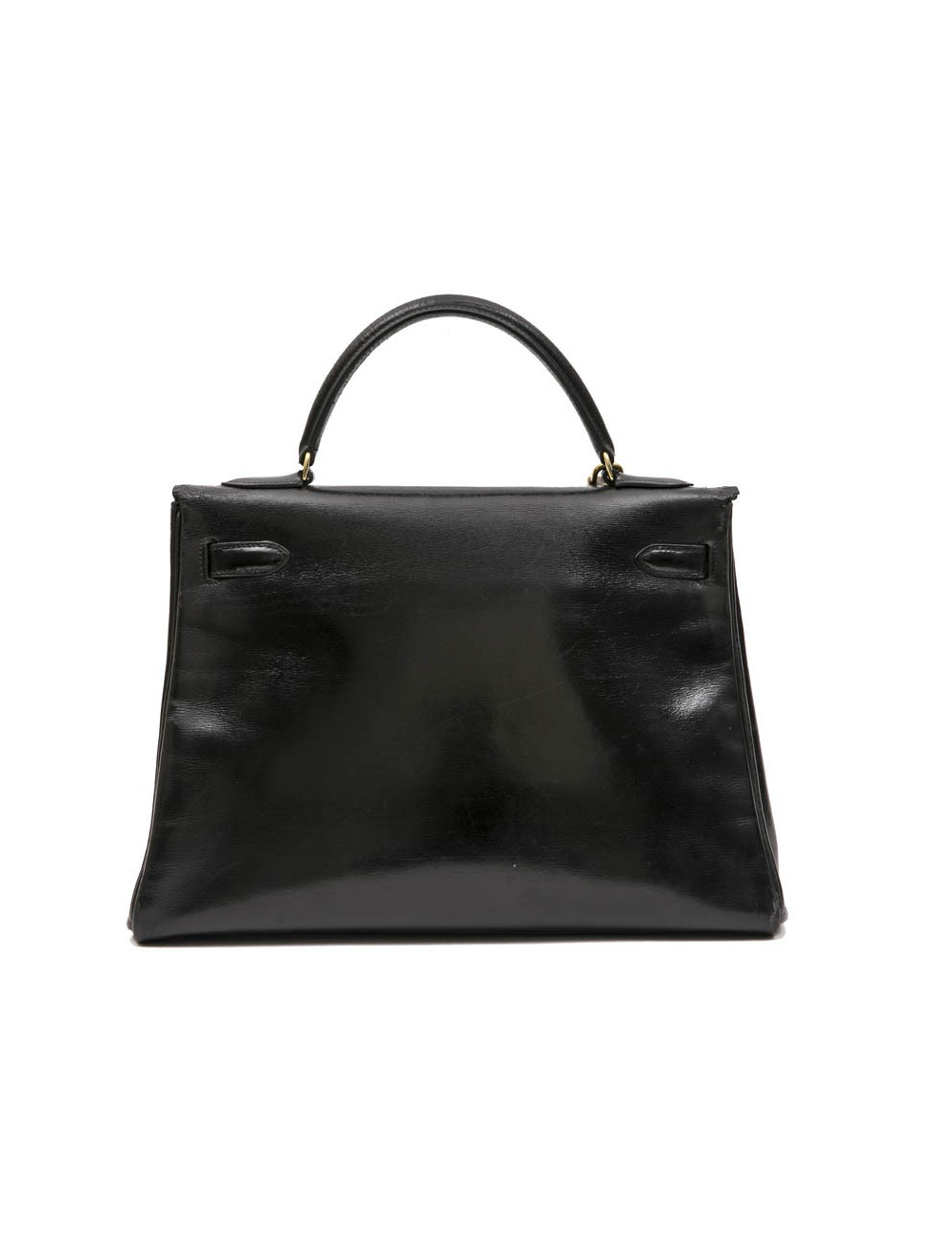 HERMES vintage Kelly 32 bag in black box leather