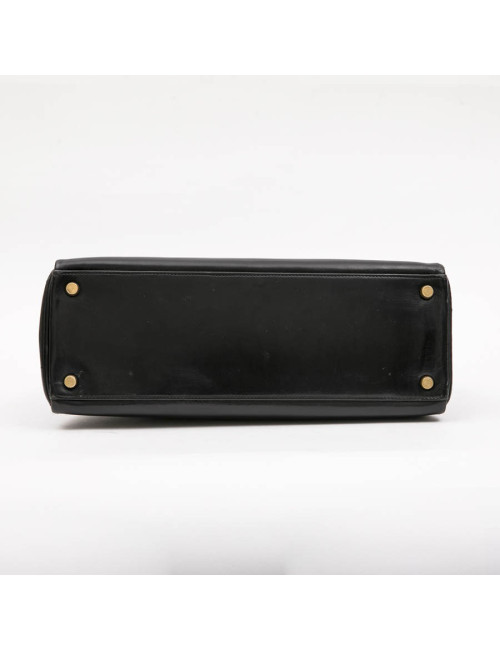 HERMES vintage Kelly 32 bag in black box leather