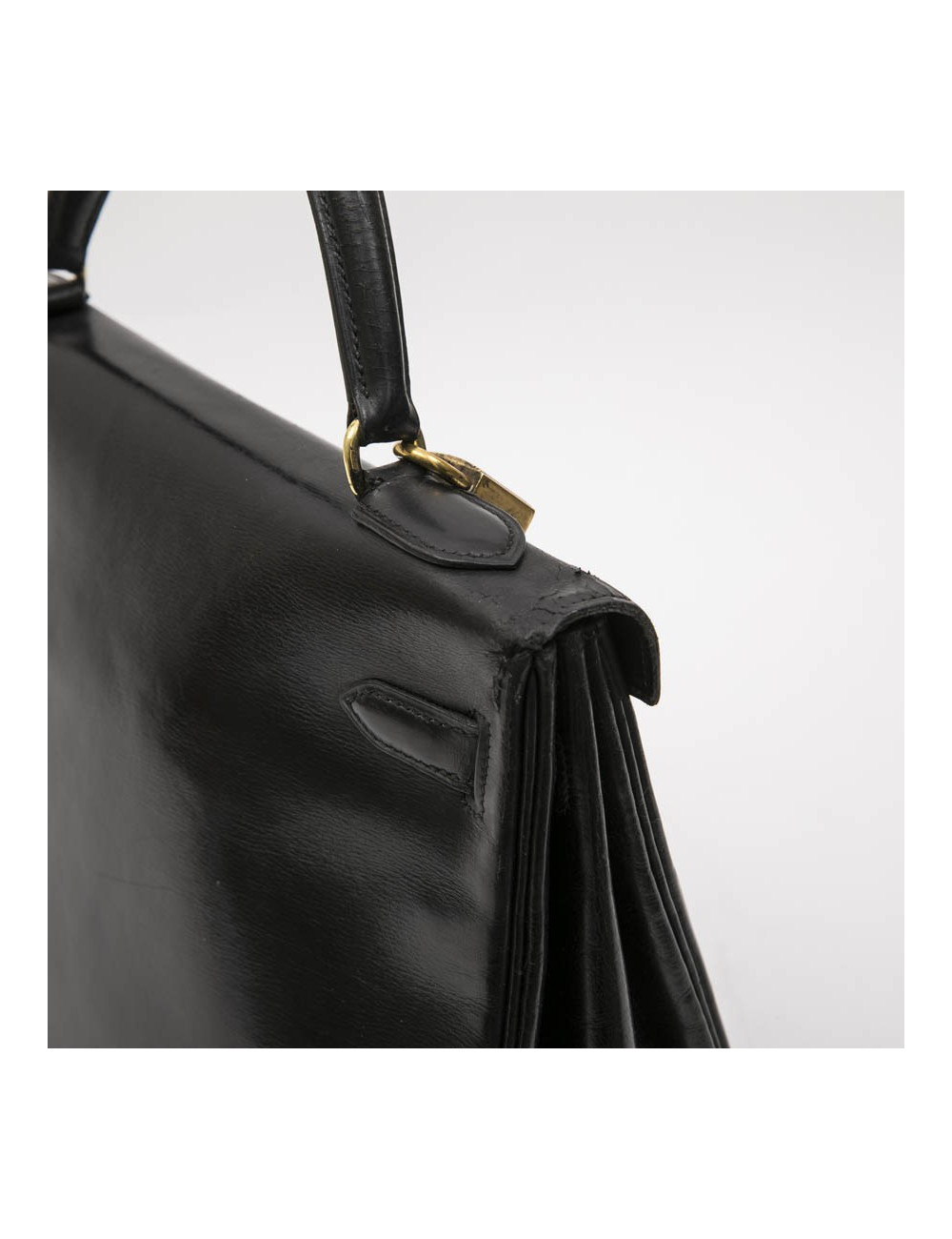 a réparer Kelly 32 HERMES vintage en cuir box noir