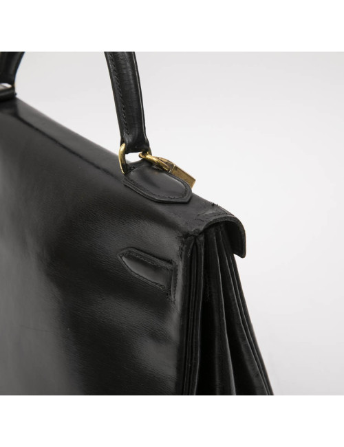 HERMES vintage Kelly 32 bag in black box leather