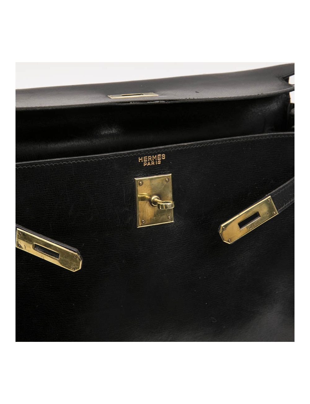 a réparer Kelly 32 HERMES vintage en cuir box noir