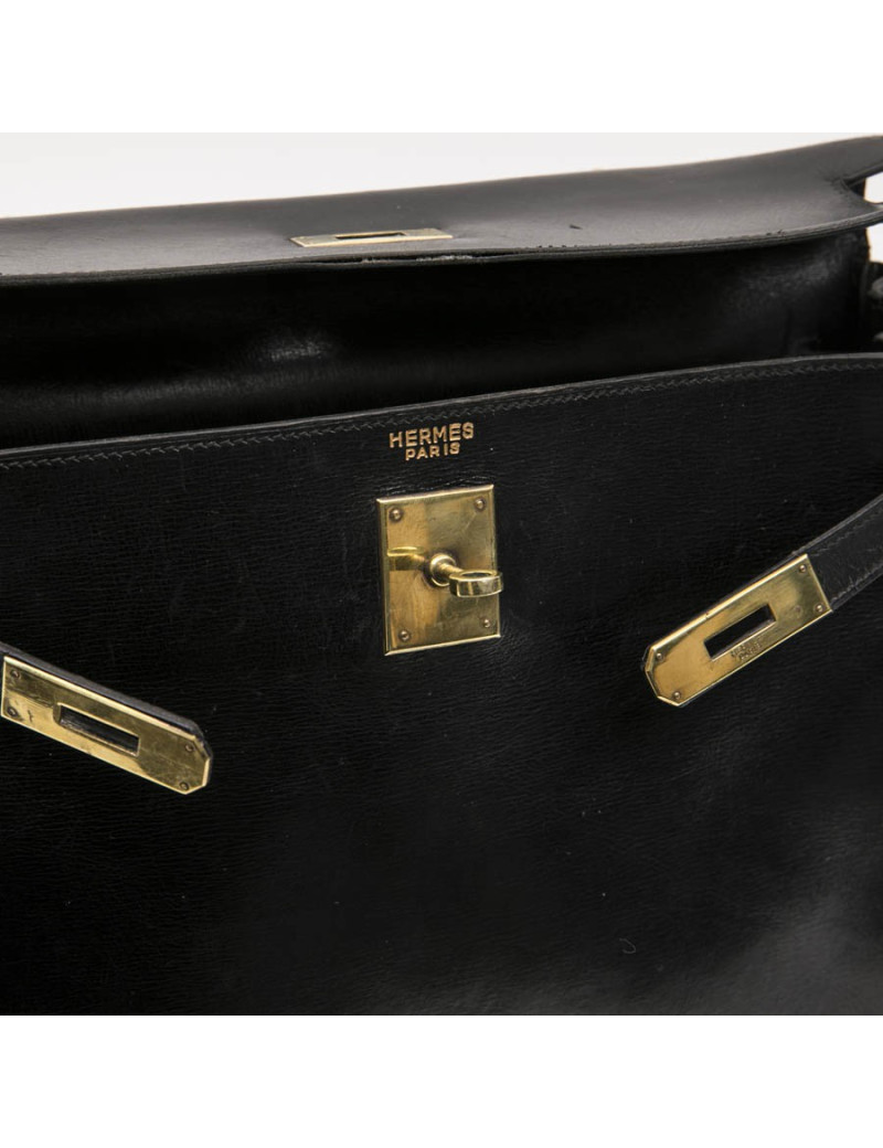 a réparer Kelly 32 HERMES vintage en cuir box noir