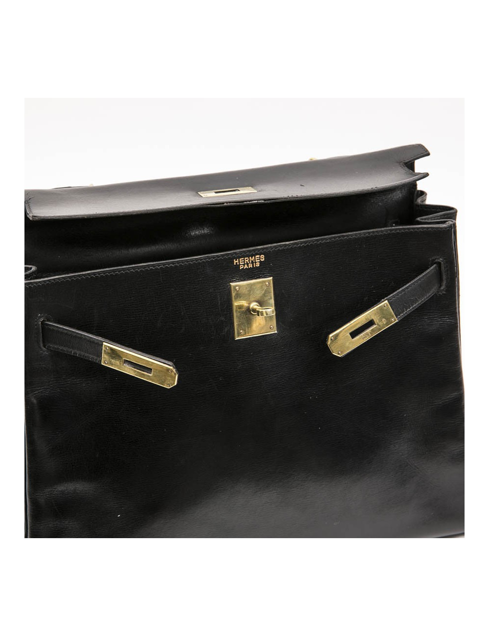 a réparer Kelly 32 HERMES vintage en cuir box noir