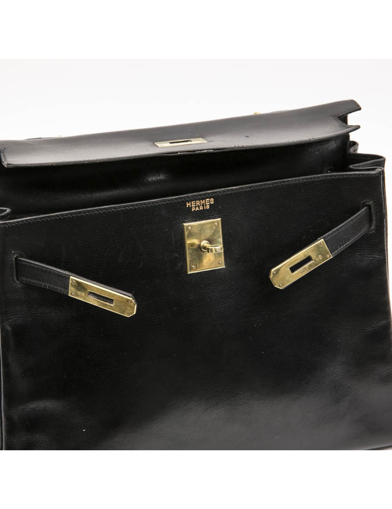 a réparer Kelly 32 HERMES vintage en cuir box noir