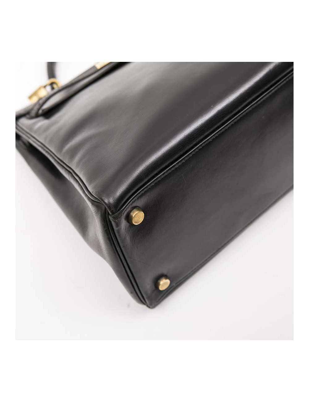 HERMES vintage Kelly 32 bag in black box leather