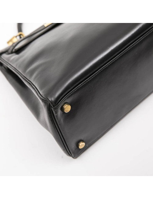 HERMES vintage Kelly 32 bag in black box leather