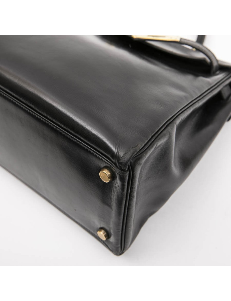 a réparer Kelly 32 HERMES vintage en cuir box noir