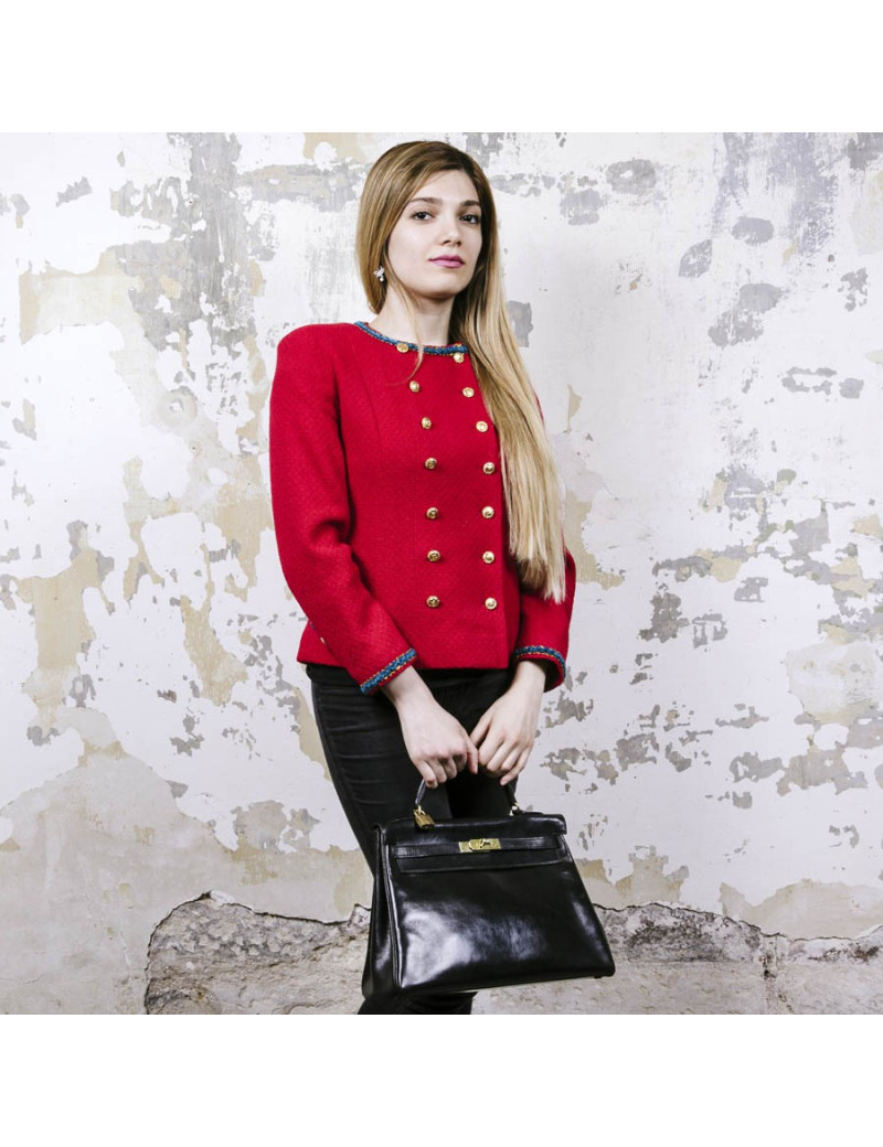 a réparer Kelly 32 HERMES vintage en cuir box noir