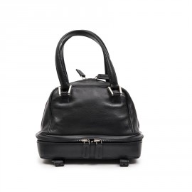KARL LAGERFELD mini bowling bag in black leather