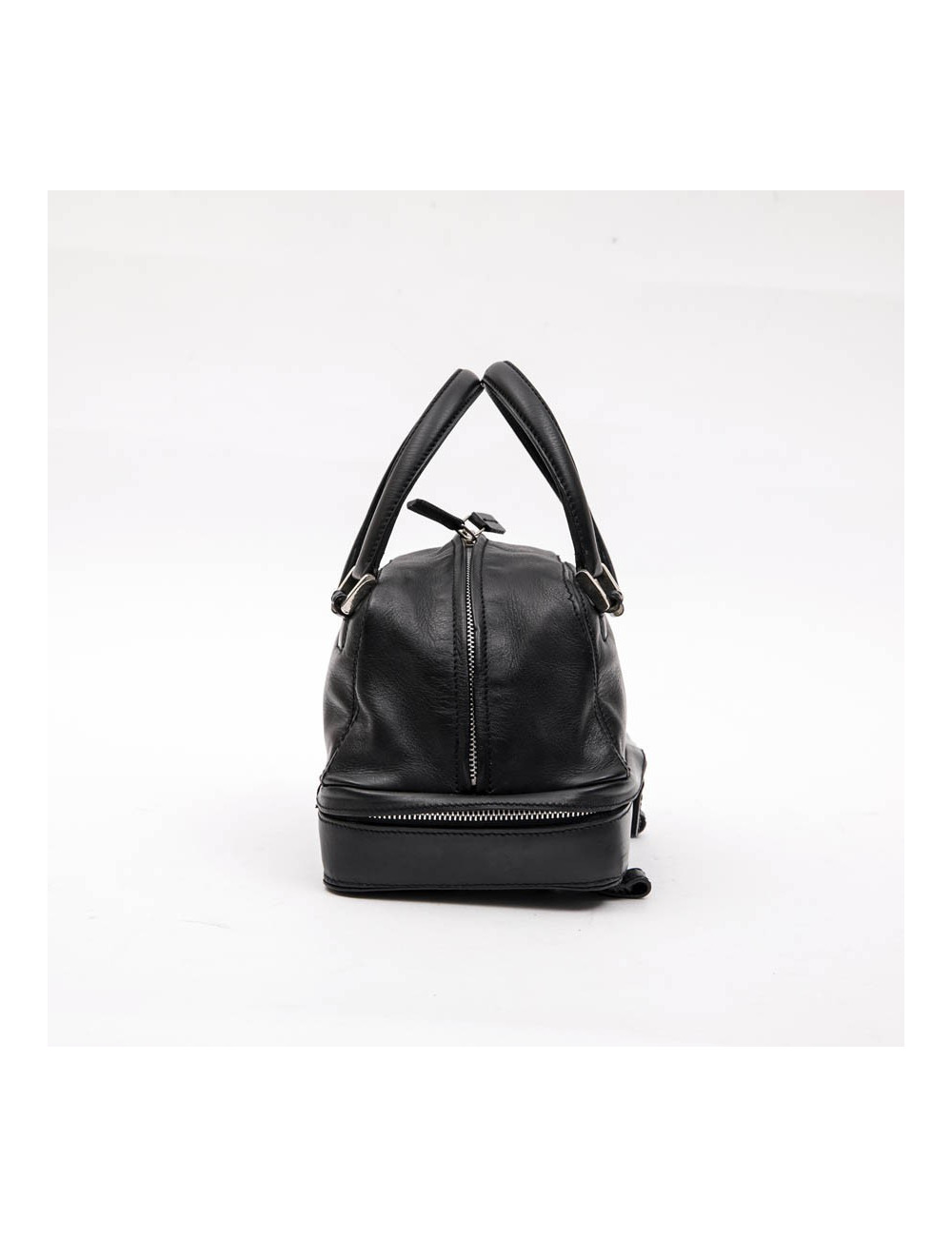 KARL LAGERFELD mini bowling bag in black leather
