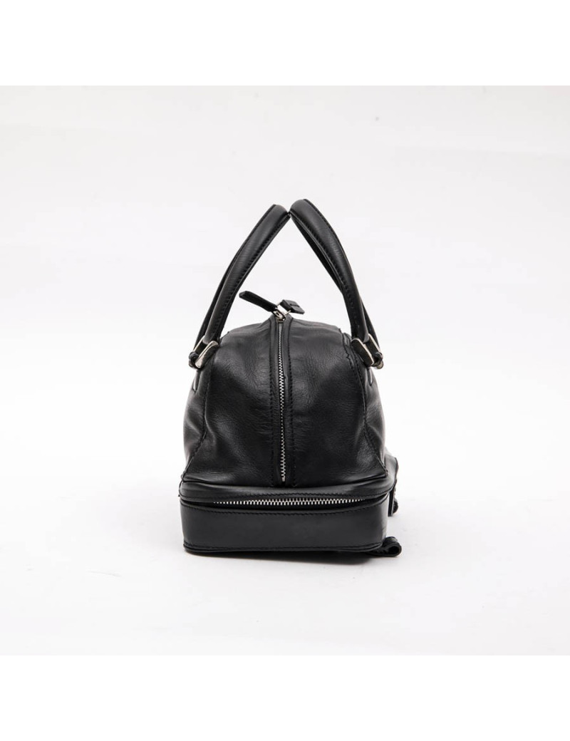KARL LAGERFELD mini bowling bag in black leather
