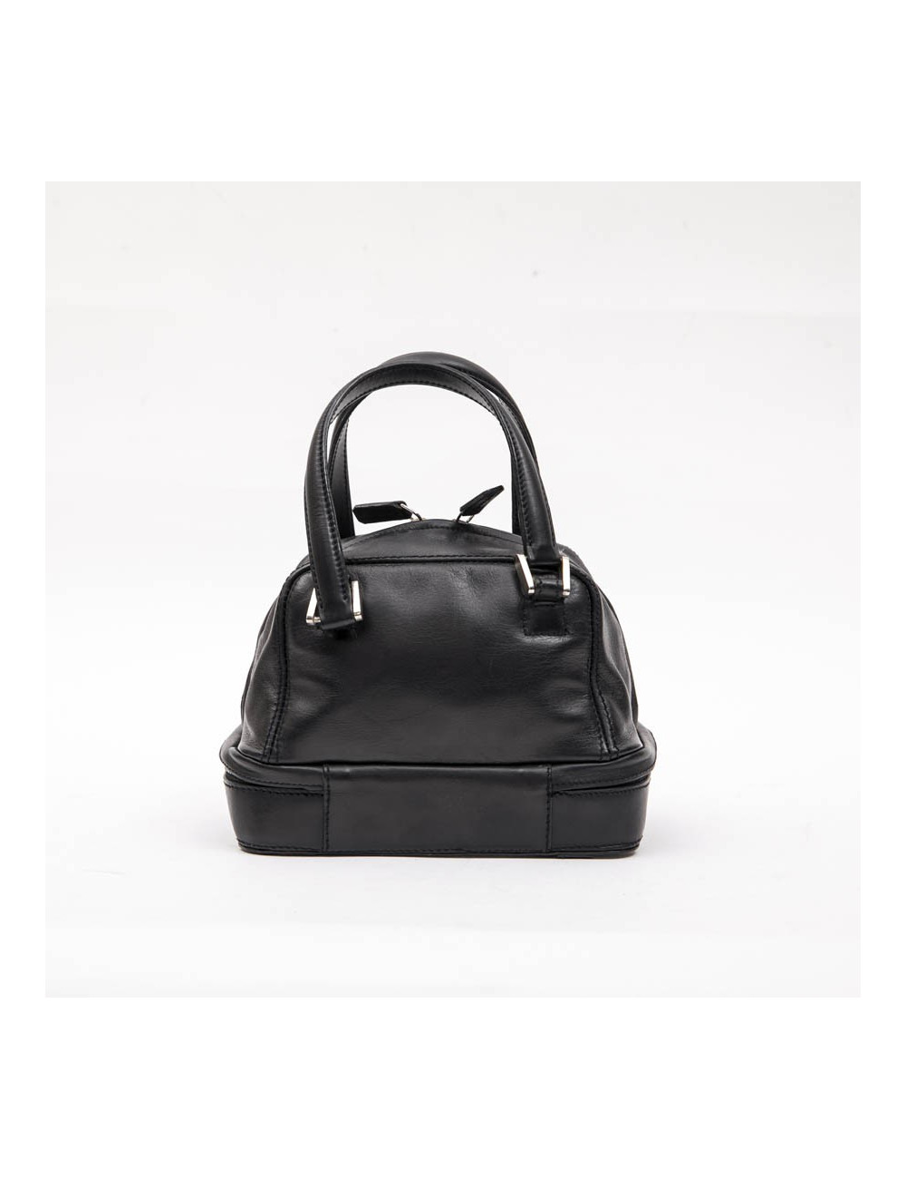 KARL LAGERFELD mini bowling bag in black leather