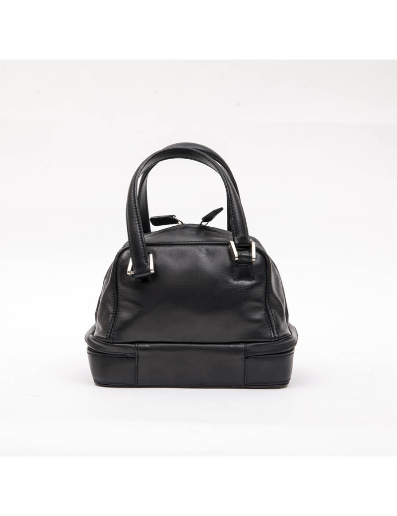 KARL LAGERFELD mini bowling bag in black leather