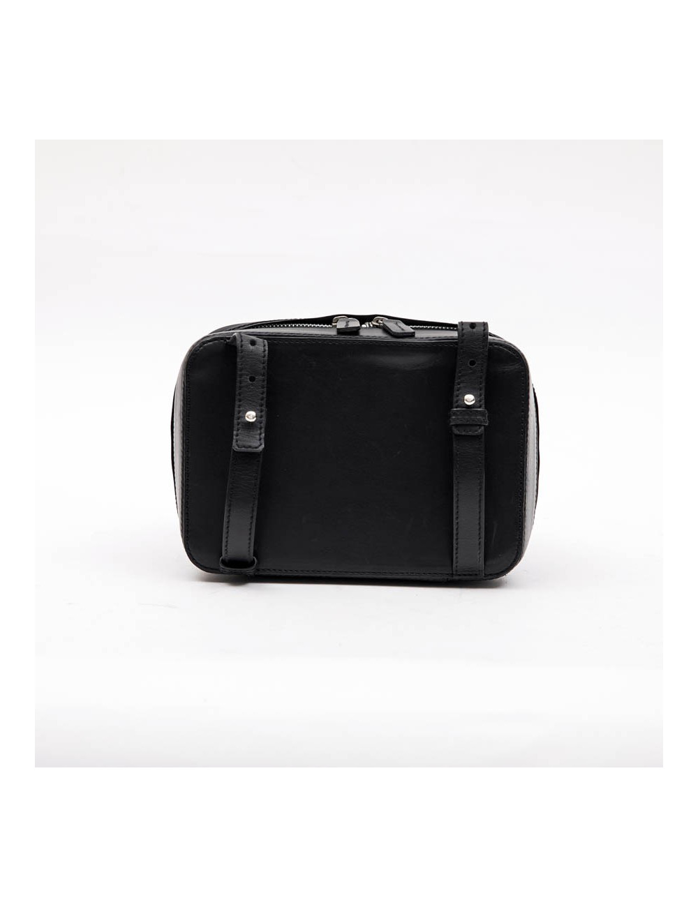 KARL LAGERFELD mini bowling bag in black leather