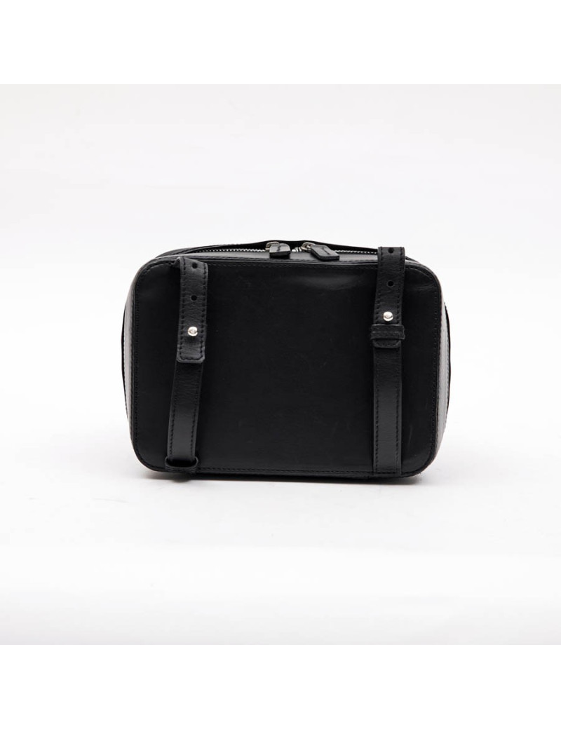 KARL LAGERFELD mini bowling bag in black leather