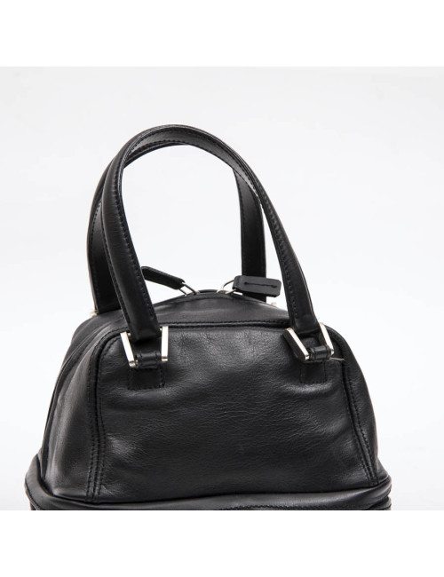 KARL LAGERFELD mini bowling bag in black leather