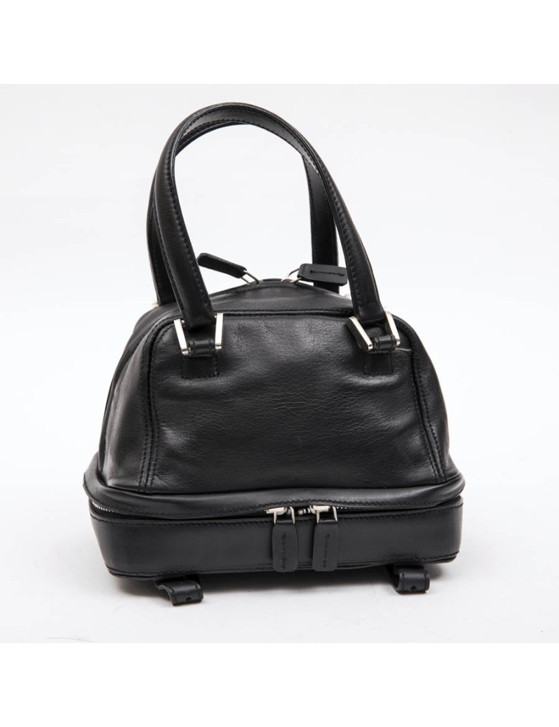 KARL LAGERFELD mini bowling bag in black leather