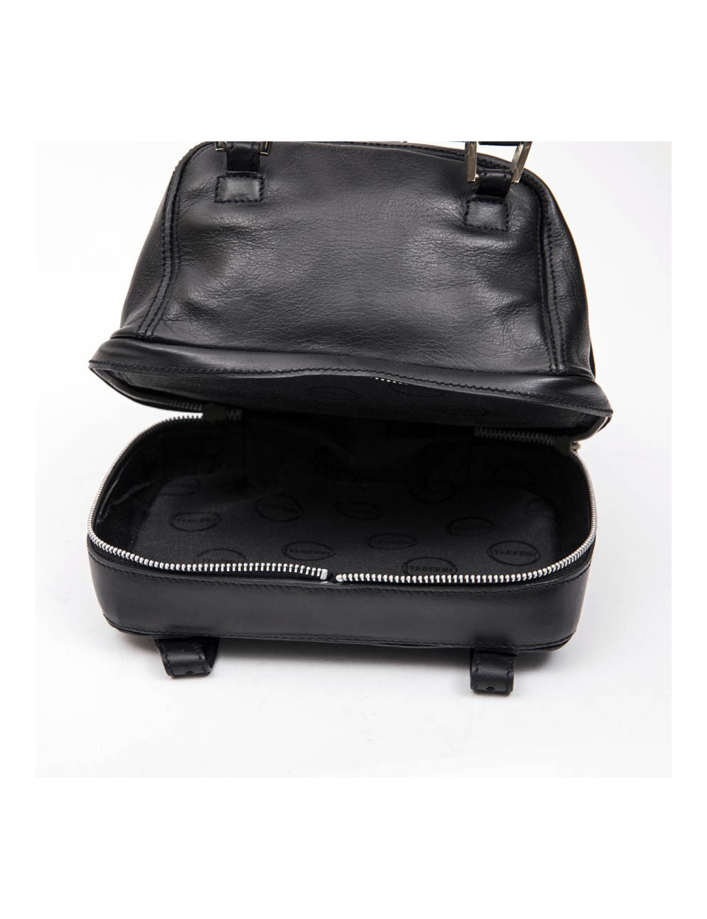 KARL LAGERFELD mini bowling bag in black leather