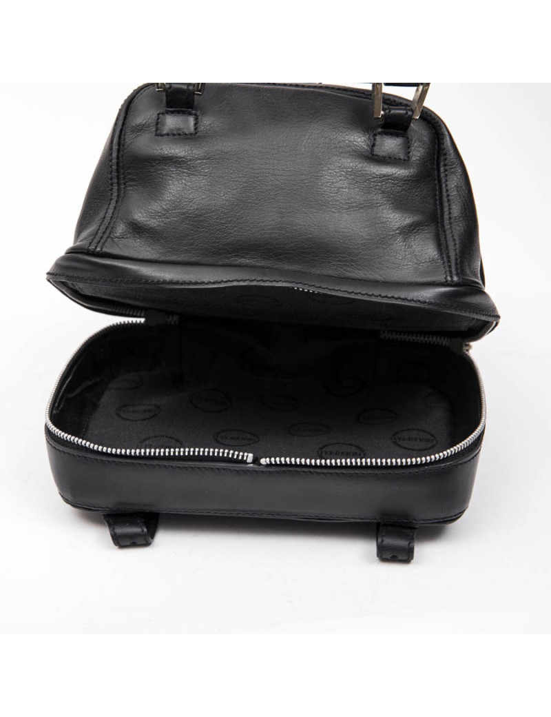 KARL LAGERFELD mini bowling bag in black leather
