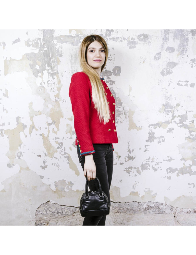 KARL LAGERFELD mini bowling bag in black leather