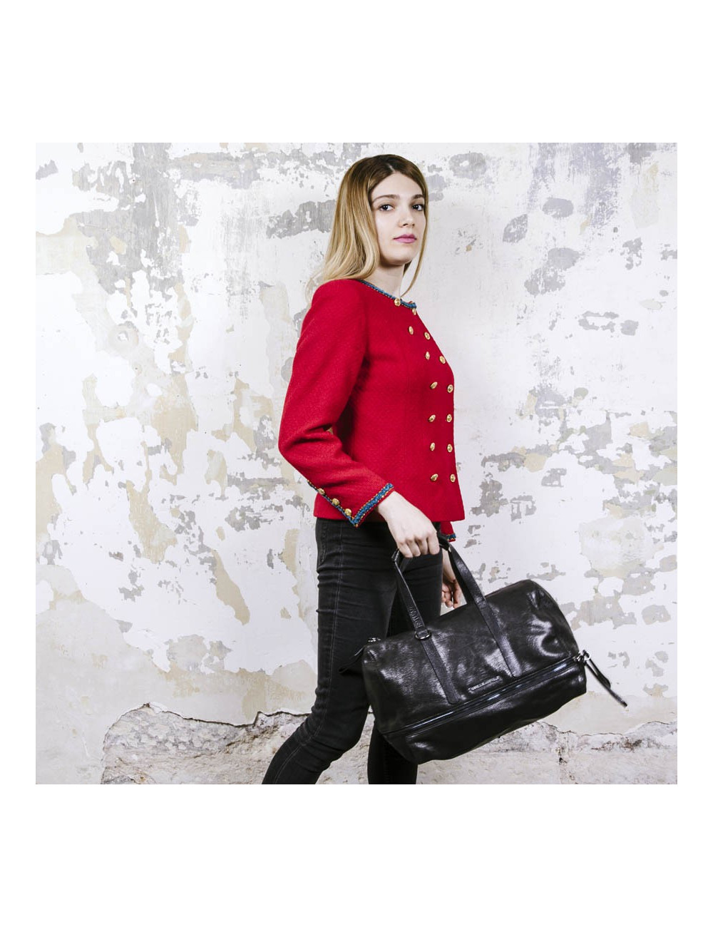 Cabas KARL LAGERFELD cuir grainé noir 