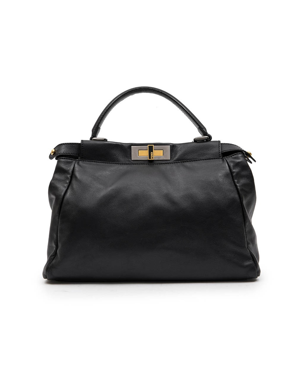 Sac Peekaboo FENDI  cuir d'agneau lisse noir TM