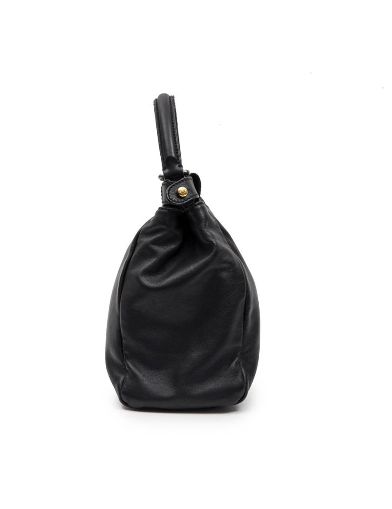 Sac Peekaboo FENDI  cuir d'agneau lisse noir TM