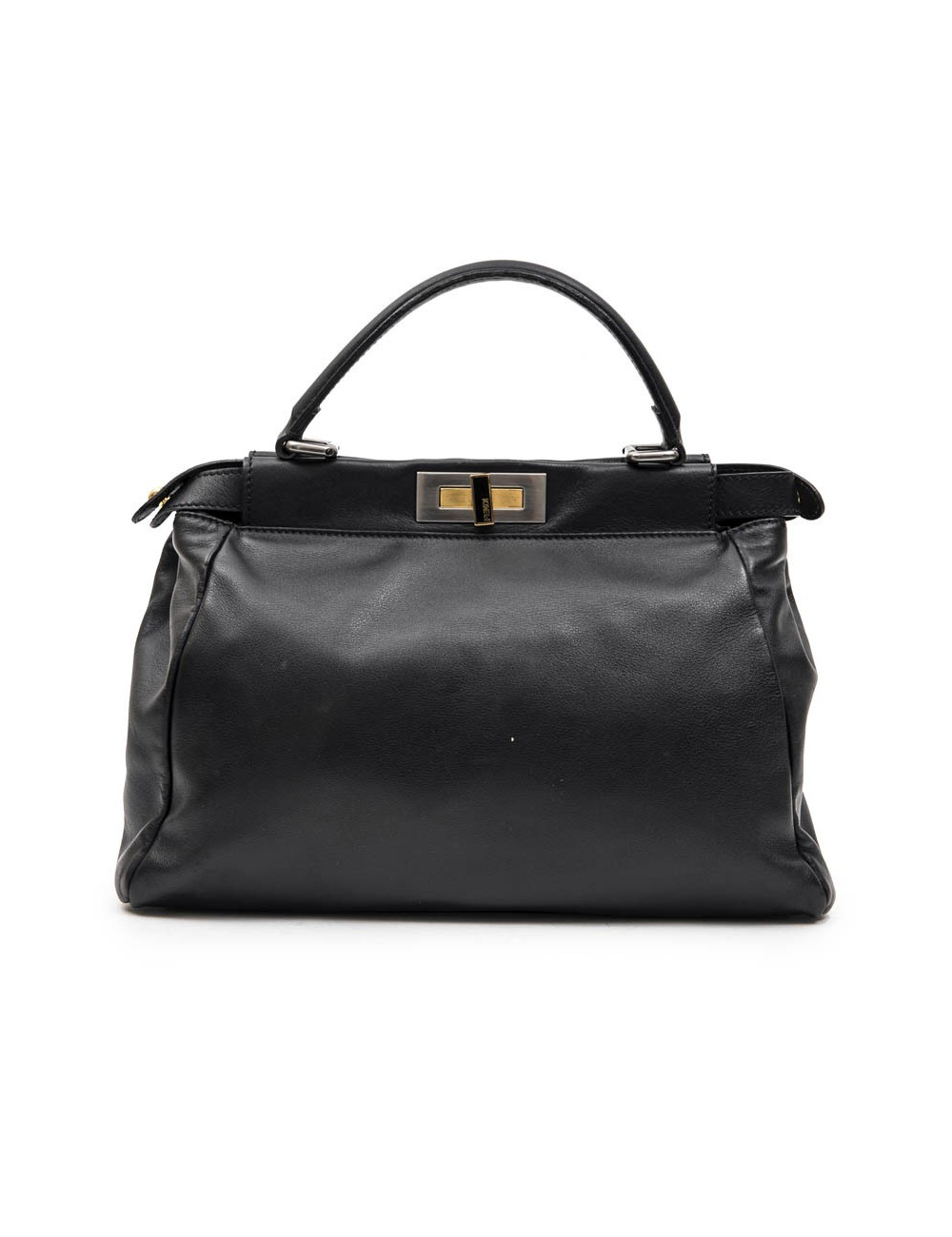 Sac Peekaboo FENDI  cuir d'agneau lisse noir TM