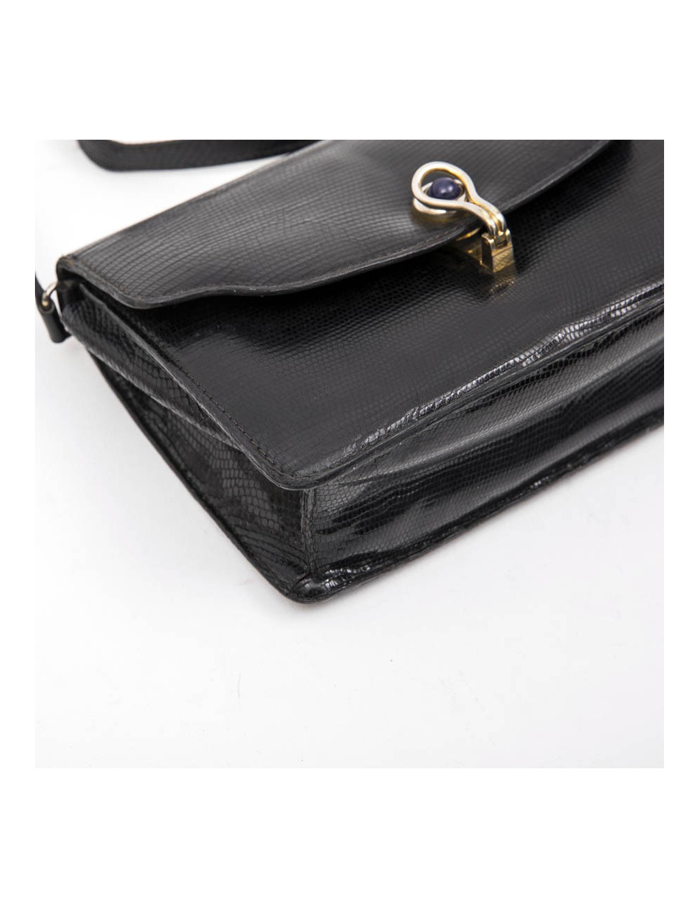 GUCCI Vintage bag in black snake 