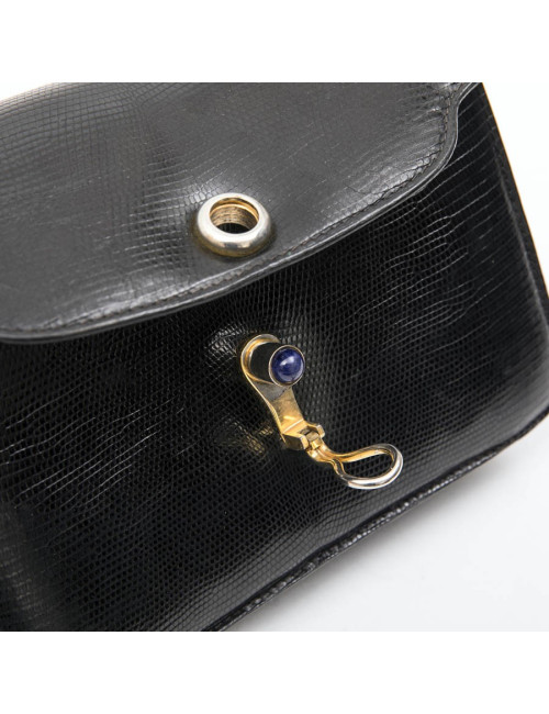 Sac GUCCI alligator noir Vintage