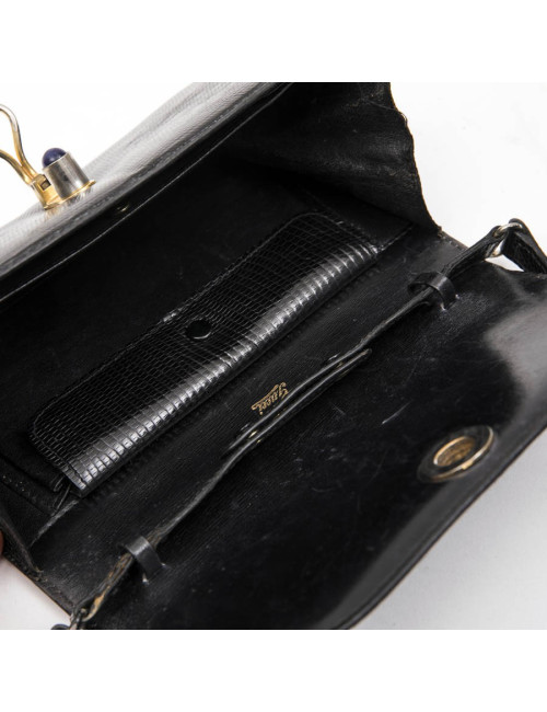 GUCCI Vintage bag in black snake 