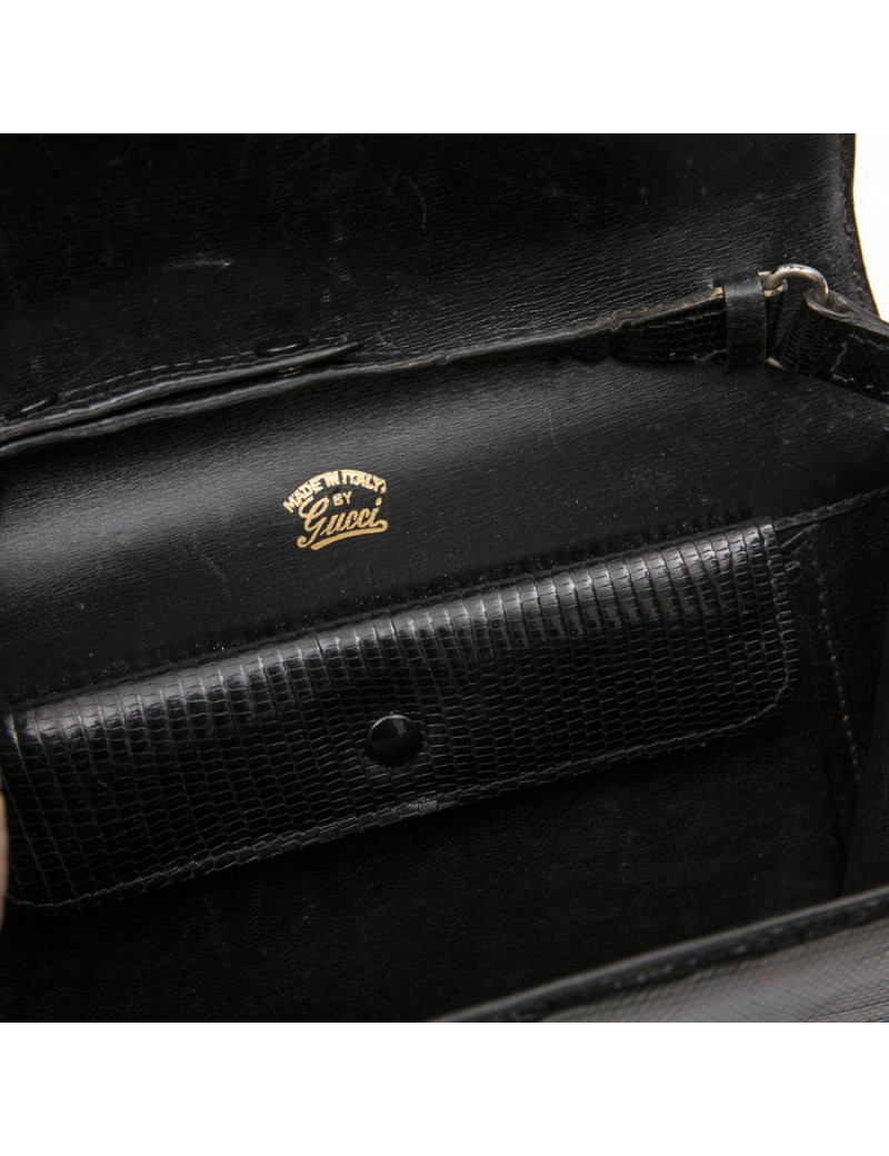 Sac GUCCI alligator noir Vintage