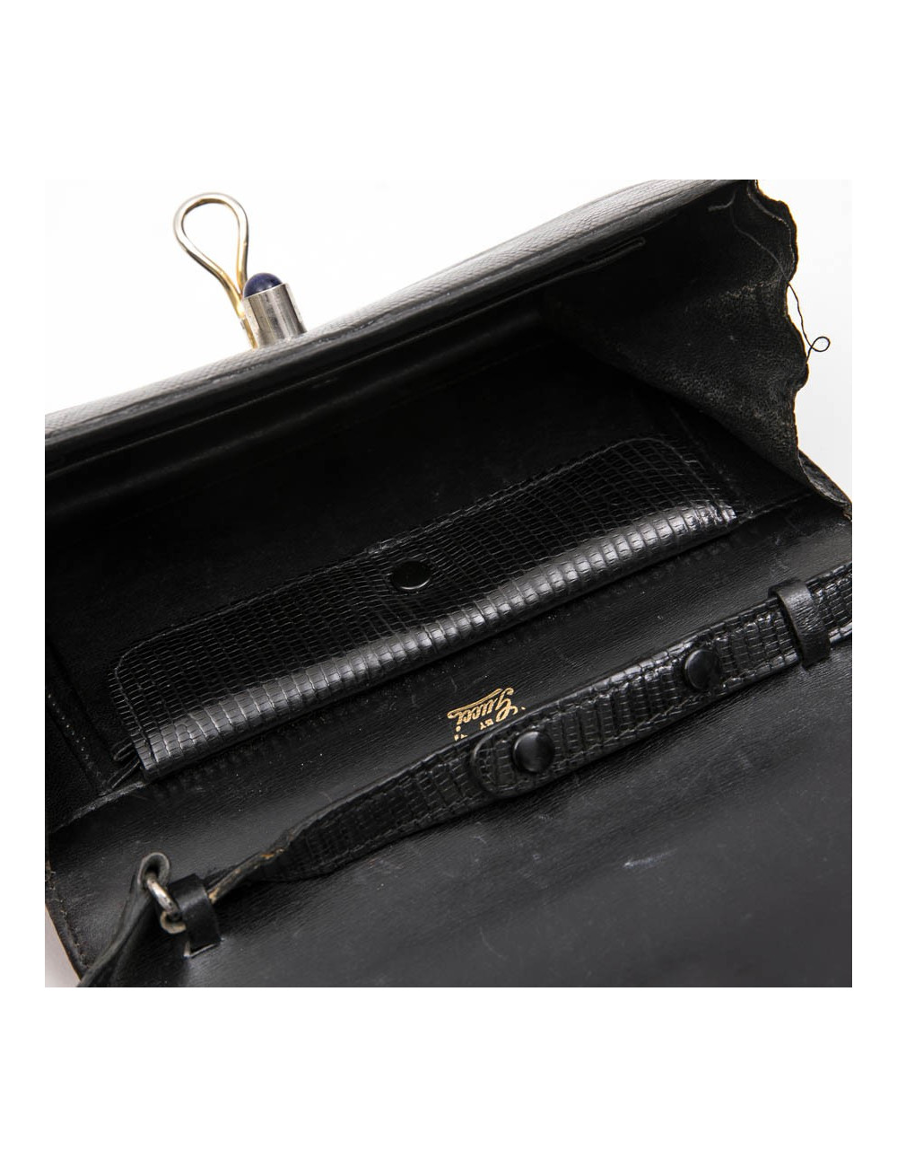 GUCCI Vintage bag in black snake 