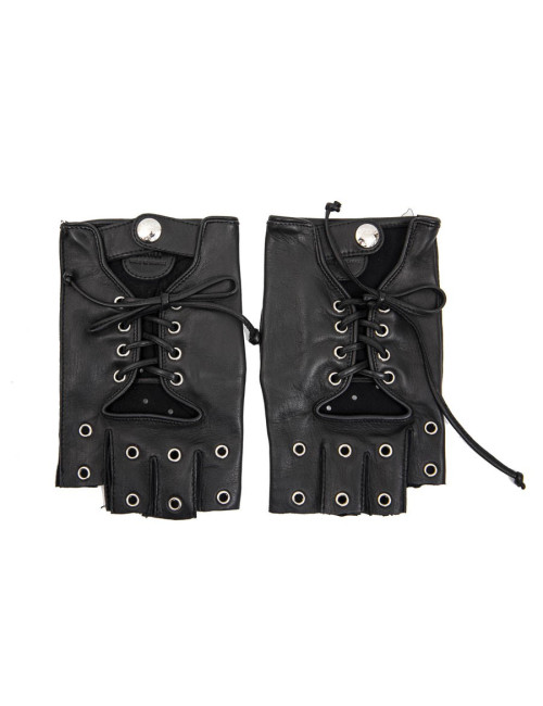 Mitaines CAUSSE Gantier cuir d'agneau lisse noir