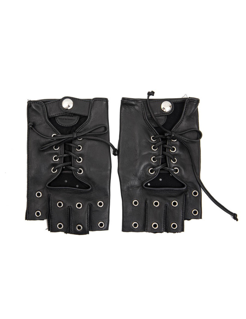 Mitaines CAUSSE Gantier  Femme cuir d'agneau lisse noir