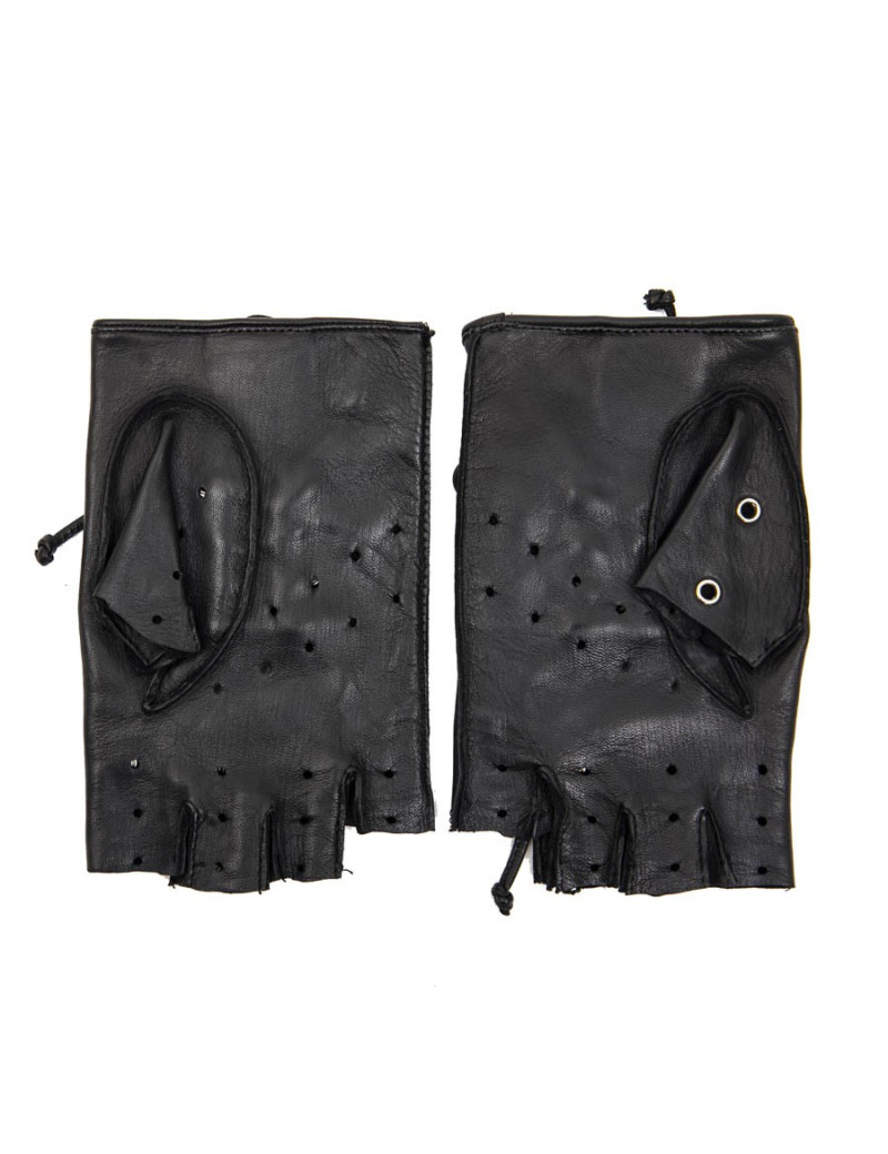 Mitaines CAUSSE Gantier  Femme cuir d'agneau lisse noir