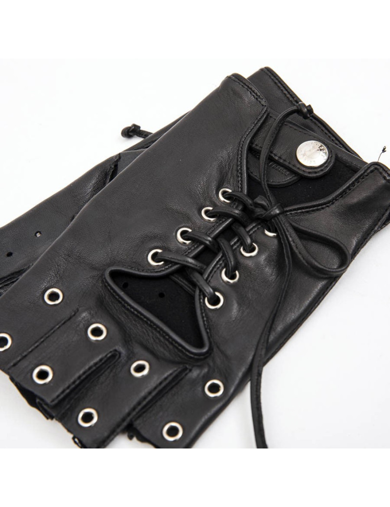 Mitaines CAUSSE Gantier  Femme cuir d'agneau lisse noir