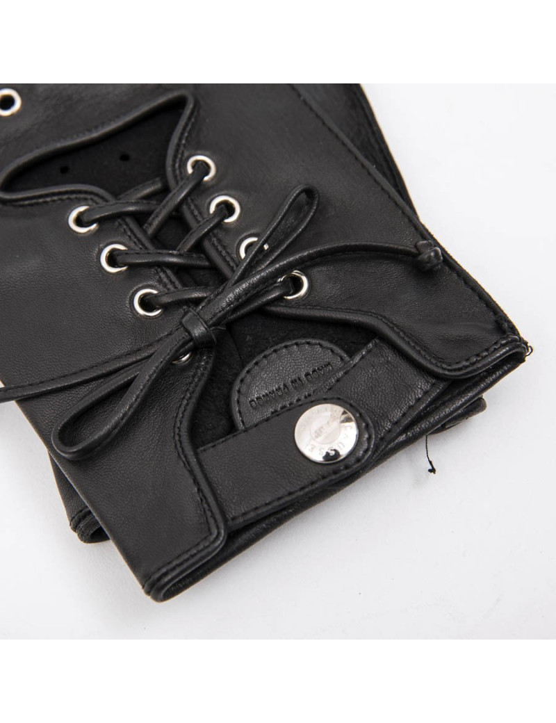 Mitaines CAUSSE Gantier  Femme cuir d'agneau lisse noir