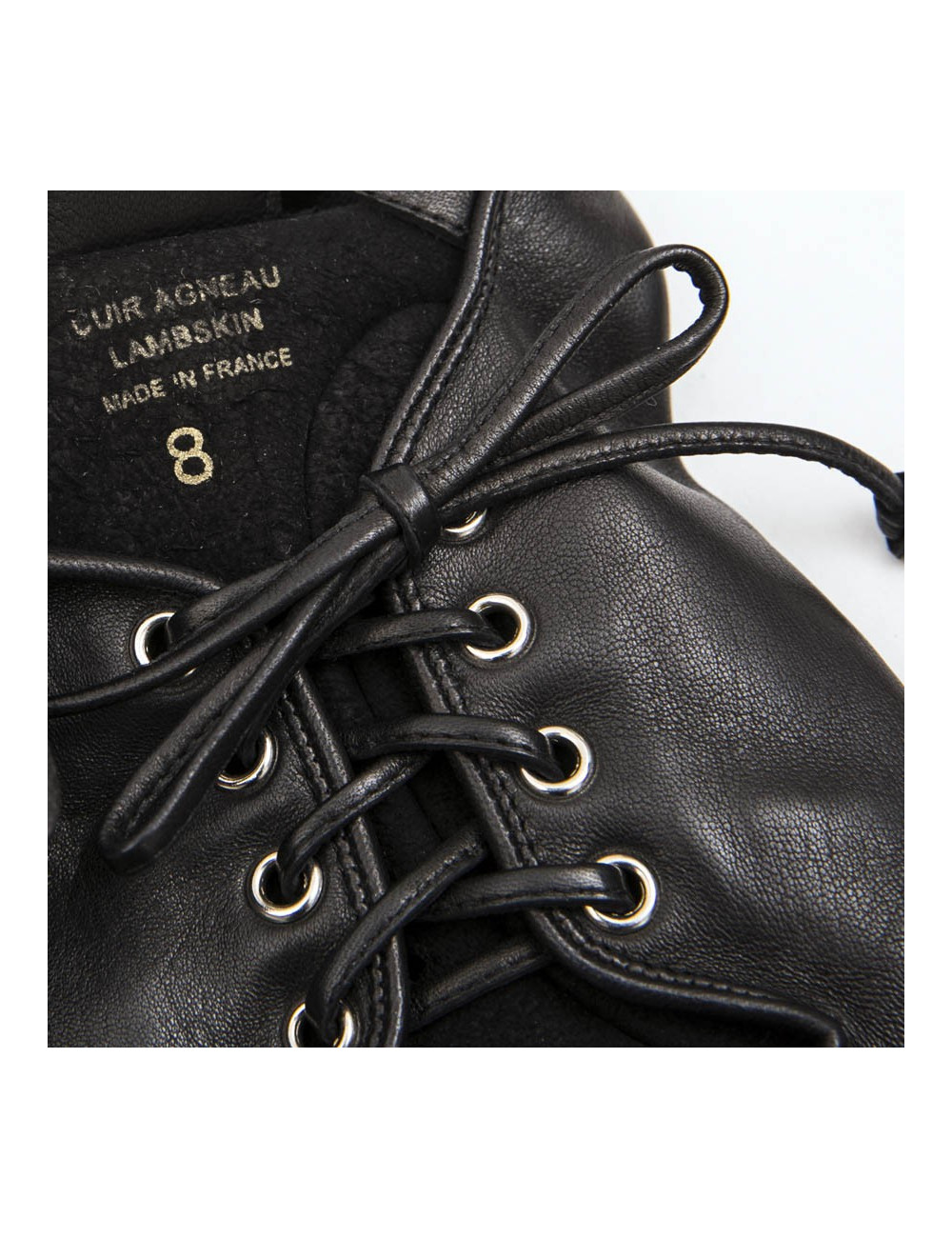 Mitaines CAUSSE Gantier  Femme cuir d'agneau lisse noir