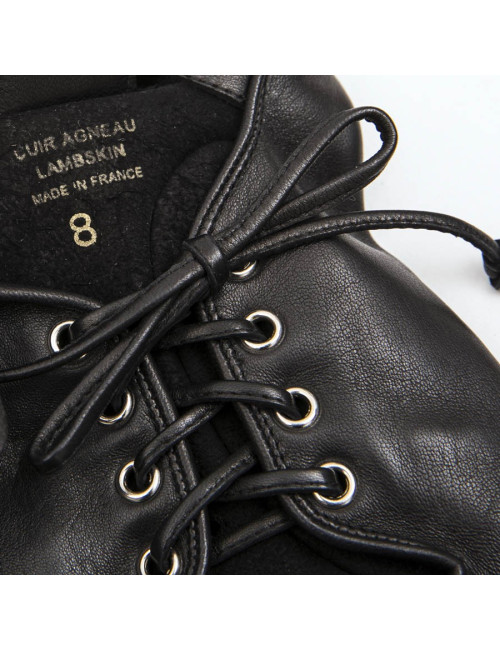 Mitaines CAUSSE Gantier cuir d'agneau lisse noir