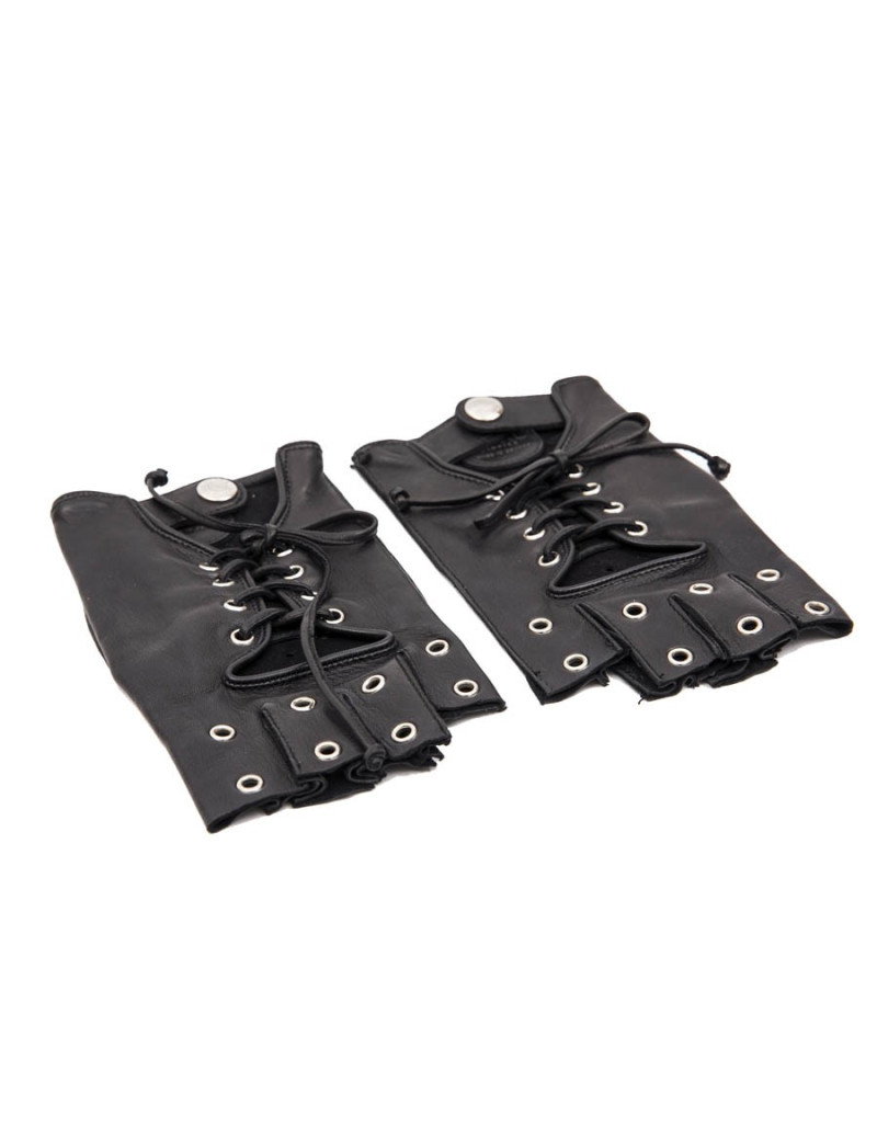 Mitaines CAUSSE Gantier  Femme cuir d'agneau lisse noir