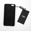 FENDI 'Karlito' phone case in black leather and silver studs