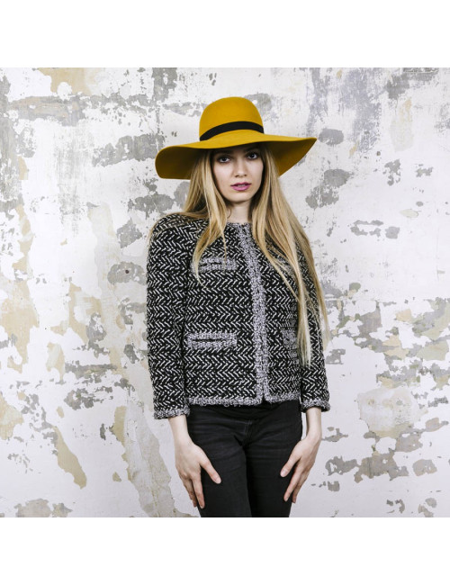 E.S Chapeau TM MAISON MICHEL en feutrine jaune