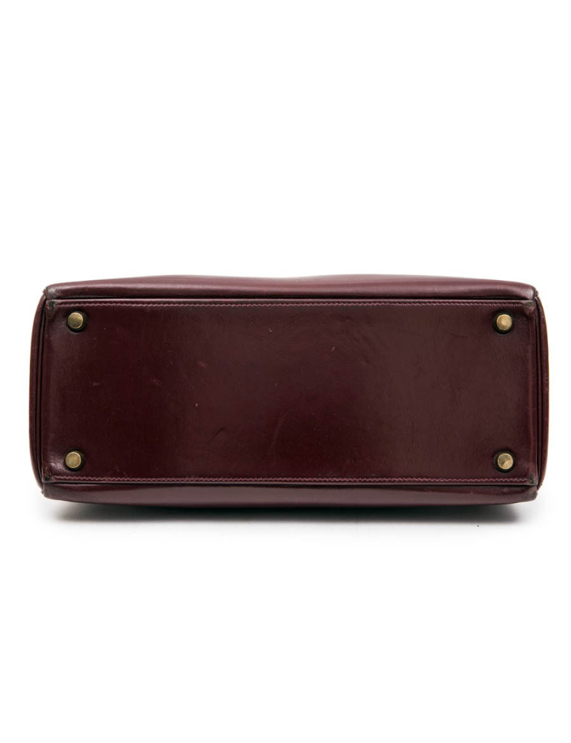 HERMES Kelly 28 vintage bag in H red box leather