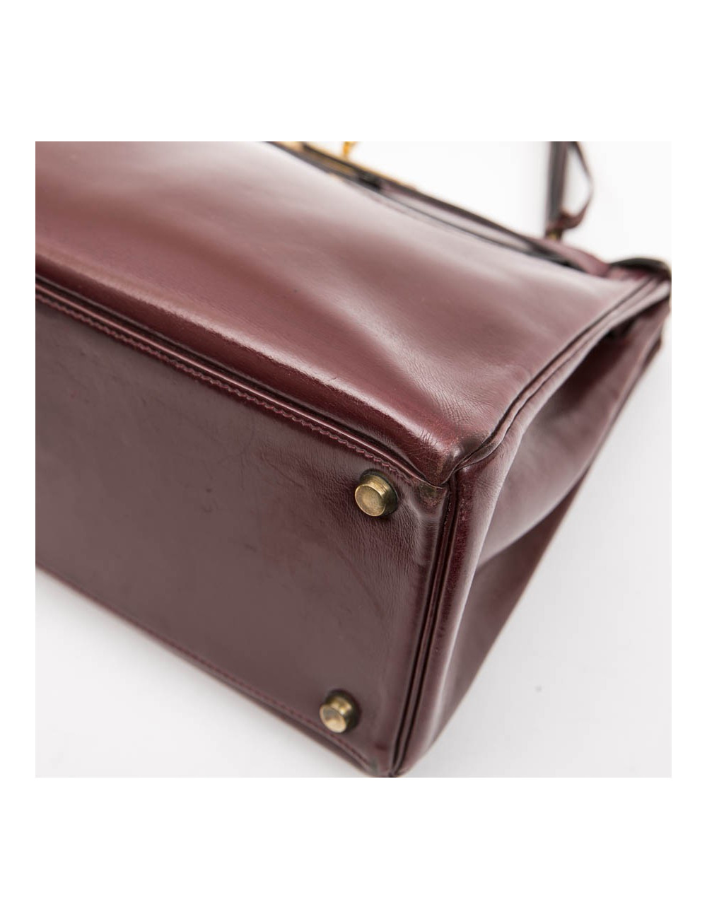 HERMES Kelly 28 vintage bag in H red box leather