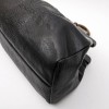 GUCCI vintage bag in a black cowhide leather and ribbed wood