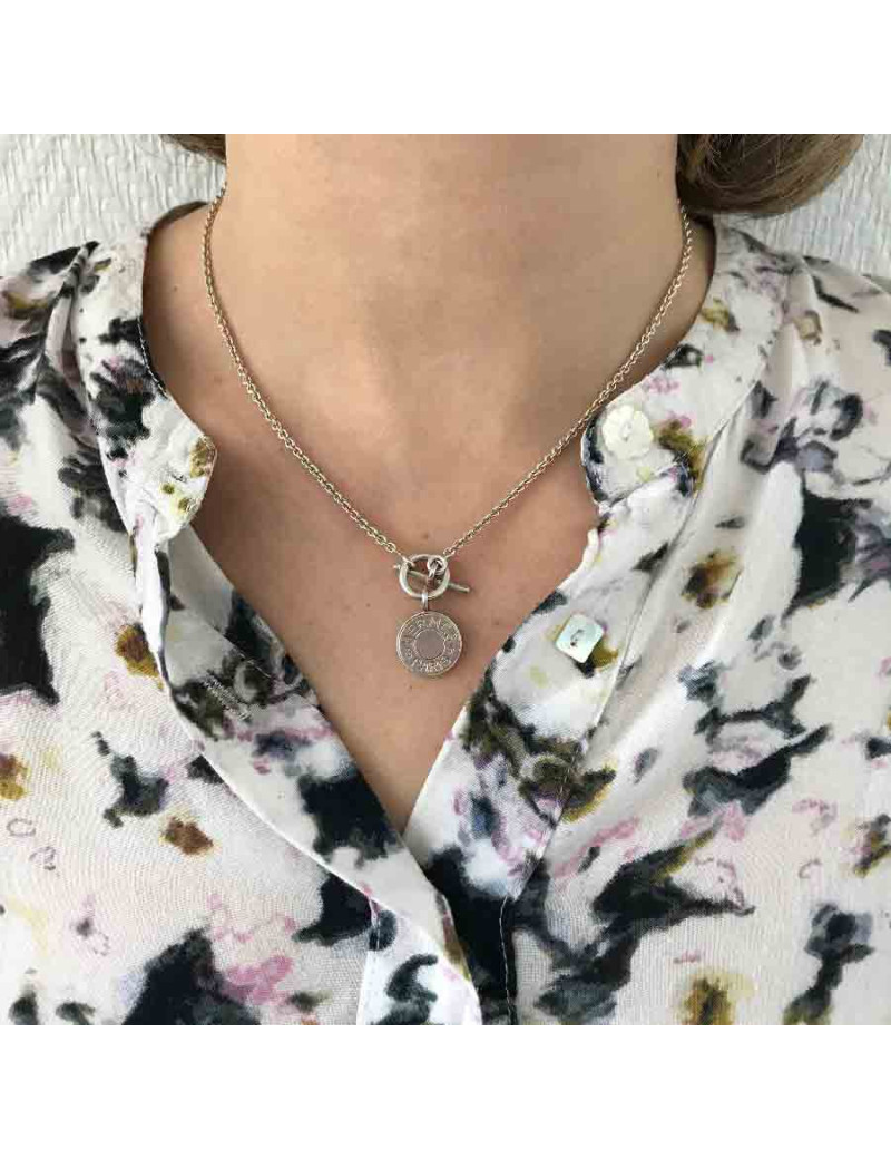 Collier HERMES  pendentif Clou de selle en argent