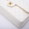 CHANEL Timeless double flap bag in eggshell quilted smooth lamb leather